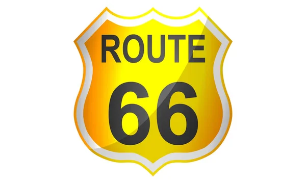 Route Classic Icon Travel Usa History Highway Rendering — Stock Photo, Image