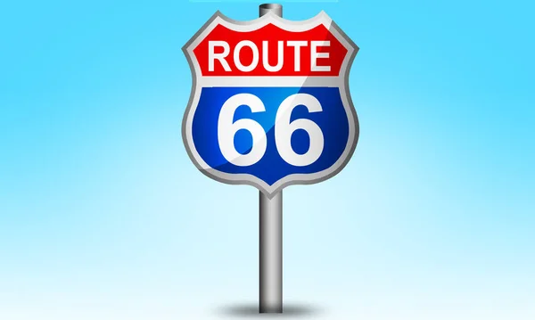 Vintage Usa Route Road Sign Post Rendering — Fotografia de Stock