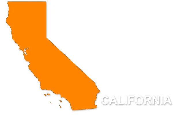 Kaliforniya Haritası Beyaz Arkaplanda Izole Edildi Görüntüleme — Stok fotoğraf