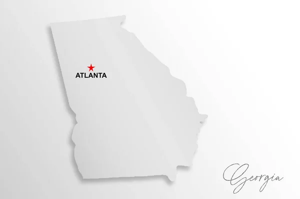 Georgia Map Isolated White Background Rendering — Stock Photo, Image