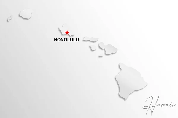 Hawaii map isolated on white background, 3d rendering