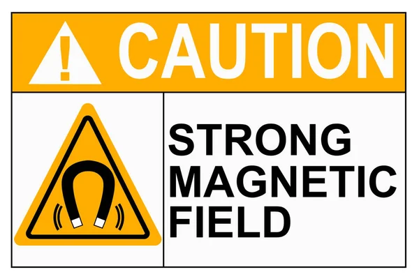 Výstražná Značka Silného Magnetického Pole Vykreslování — Stock fotografie