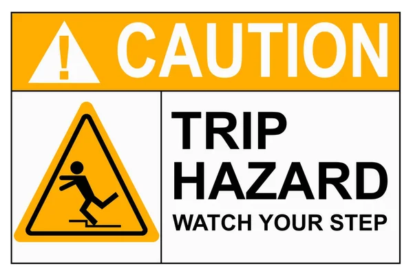 Watch Your Step Tripping Hazard Caution Sign Isolated Rendering — Stock Photo, Image