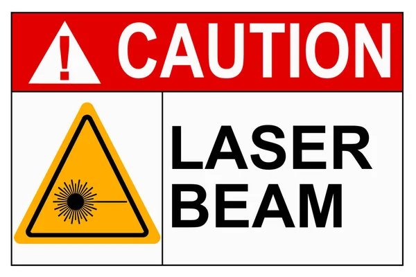 Segno Cautela Del Raggio Laser Isolato Rendering — Foto Stock