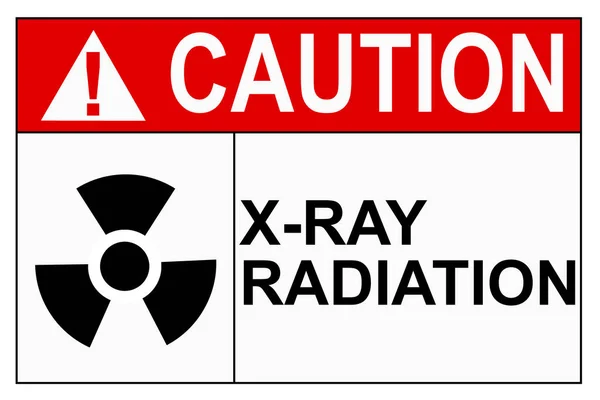 Sinal Precaução Para Radiação Raios Isolado Renderização — Fotografia de Stock