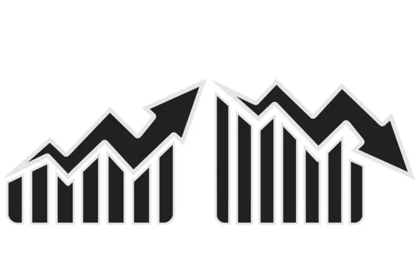 Graph Going Sign Arrows Rendering — Stock Photo, Image