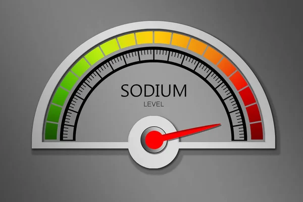Sodium Level Measuring Device Arrow Scale Rendering — Stock Photo, Image