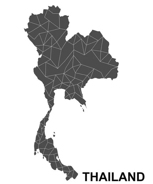 Mapa Tajlandii Odizolowana Białym Tle Renderowanie — Zdjęcie stockowe