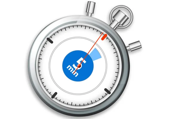 Timer Stopwatch Met Minuten Geïsoleerd Rendering — Stockfoto