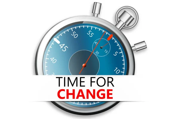 Vintage Stopwatch Met Tekst Tijd Voor Verandering Rendering — Stockfoto