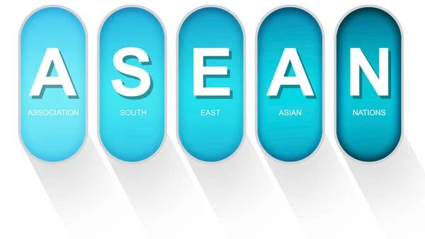 Asean Als Associatie Van Zuidoost Aziatische Naties Geïsoleerd Weergave — Stockfoto
