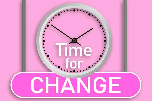 Time Change Text Message Clock Sign Board Rendering — Stock Photo, Image