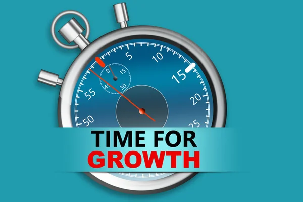 Time Growth Banner Stopwatch Rendering — Stock Photo, Image