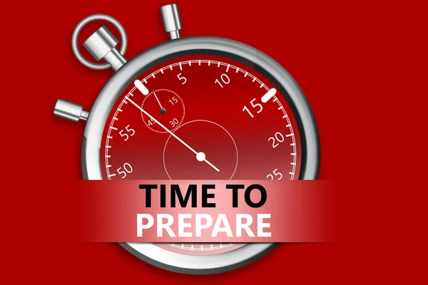 Time Prepare Banner Stopwatch Rendering — Stock Photo, Image