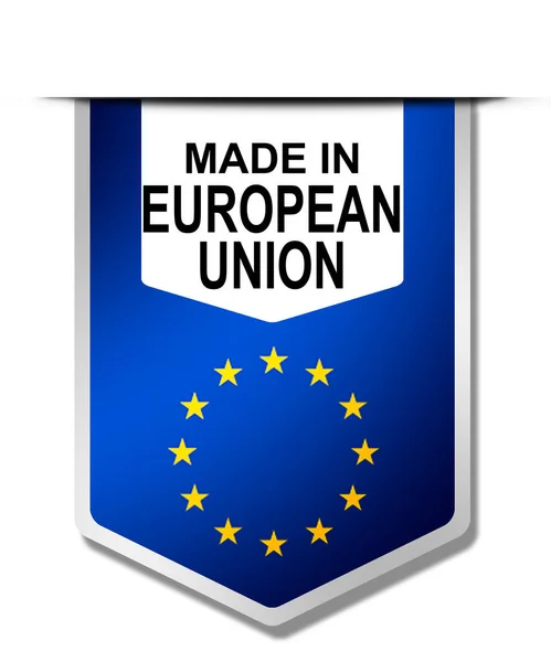 Made European Union Word Hanging Banner Rendering — Stock Photo, Image