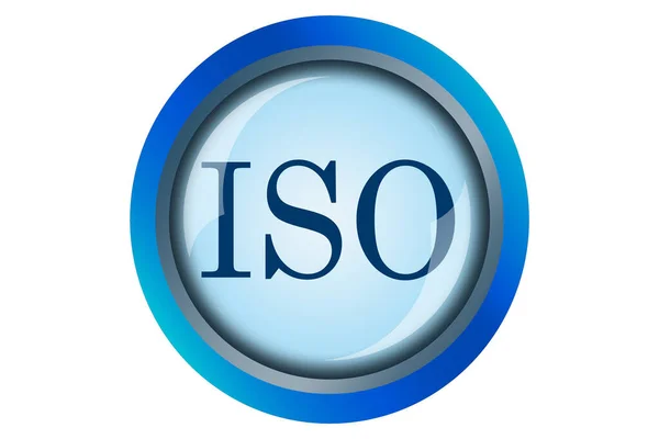 Iso Ronde Logo Geïsoleerd Witte Achtergrond Rendering — Stockfoto