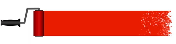 Краска Ролика Окрашены Маркировки Красного Цвета Рендеринга — стоковое фото