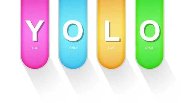 Yolo You Live Once Ακρωνύμιο Απομονωμένο Απόδοση — Φωτογραφία Αρχείου