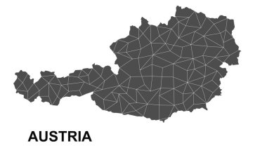 Avusturya haritası beyaz arka planda izole edildi. 3d oluşturma