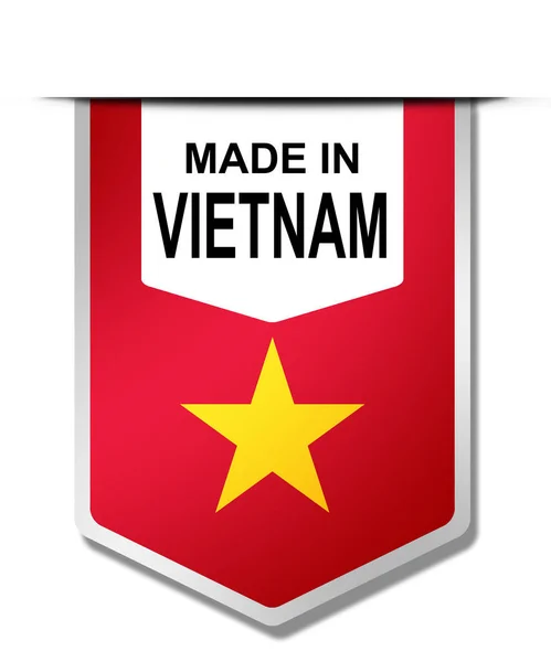 Made Vietnam Word Hanging Banner Απόδοση — Φωτογραφία Αρχείου
