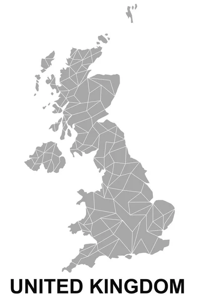 Birleşik Krallık Haritası Beyaz Arka Planda Izole Edildi Oluşturma — Stok fotoğraf