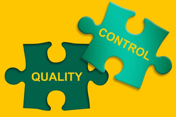 Quality Control Text Jigsaw Puzzle Rendering — Stock Photo, Image