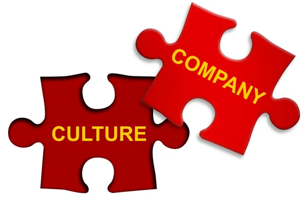 Company Culture Text Jigsaw Puzzle Rendering — Stock Photo, Image