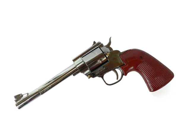 Souvenir-Revolver, Feuerzeug isoliert auf weißem Hintergrund — Stockfoto