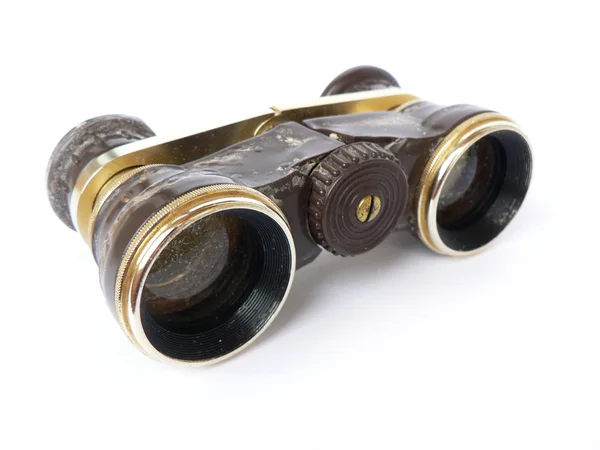 Beyaz arkaplanda izole edilmiş eski klasik tiyatro dürbünleri
