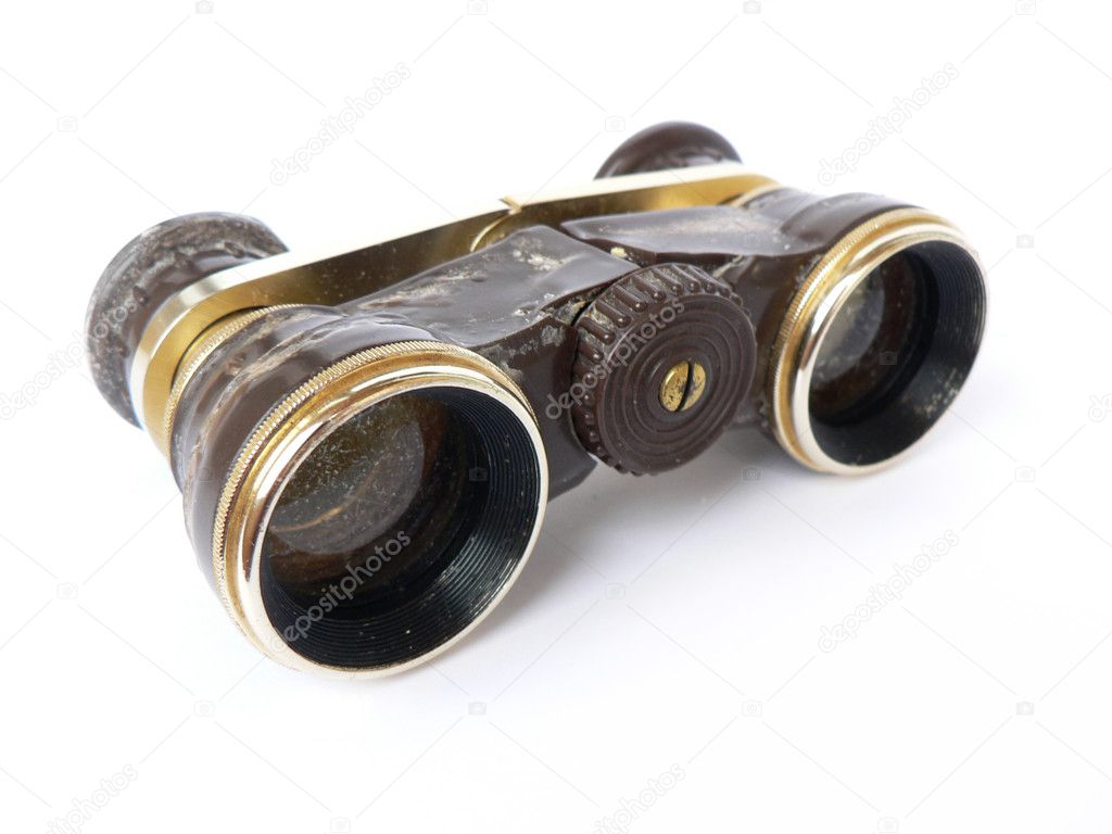 Vintage theatre binoculars Old vintage theatre binoculars isolated on