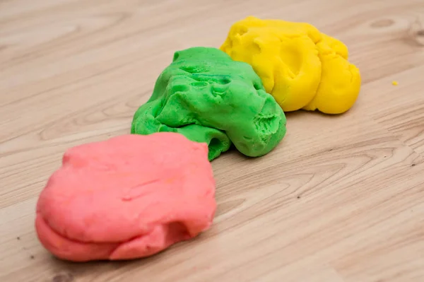 Pieces Play Dough Lithuanian Flag Colors Independence Day Theme — Stock fotografie