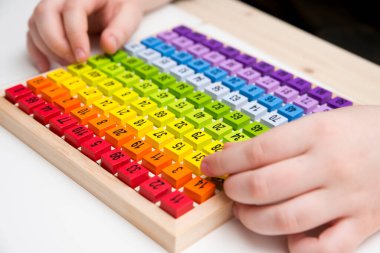 Mats eğitici bir oyun. İyi motor becerileri geliştirmek, mantıklı düşünmek, ilkokul öğrencileri ve hevesli matematik uzmanları için bir araç. Sayılar, rakamlar, temel aritmetik işlemleri içeren renkli tahta küpleri
