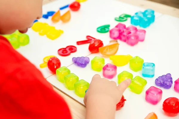 Čísla Hračky Umělé Plody Číslice Nápad Aby Děti Učily Počítat — Stock fotografie