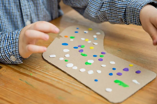 Kunstwerk Voor World Syndrome Day Kinderen Maakten Papieren Sokken Als — Stockfoto
