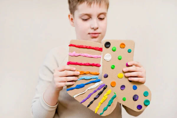 Création Pour Journée Mondiale Syndrome Chaussette Papier Pour Enfants Comme — Photo