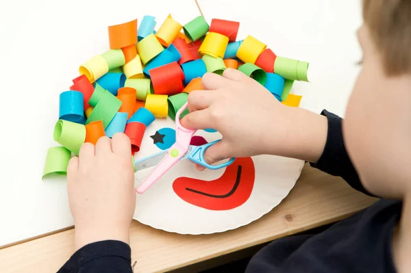 Paper Plate Clown Diy Games Home Activities Pre School Kids — Stock Photo, Image