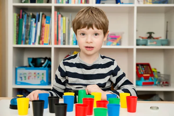 Cor Jogo Boné Organizar Contar Construir Atividades Infantis Tarefas Lógicas — Fotografia de Stock