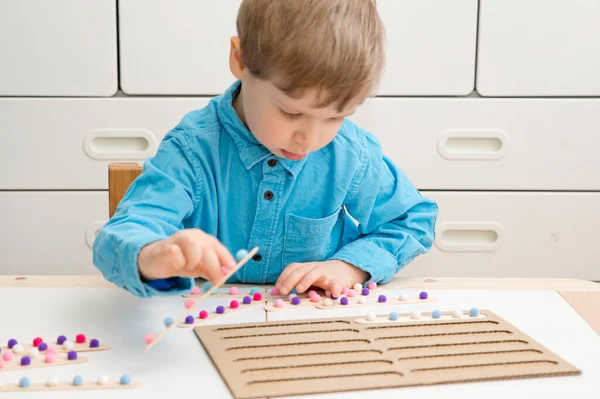 Diy Children Home Activity Early Education Implement Children Develop Fine — Photo