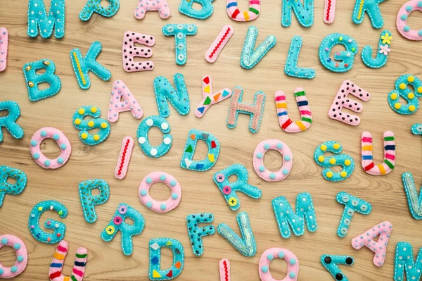 Hand Made Stuffed Felt Alphabet Letters Decorations Diy Ideas Creative — Φωτογραφία Αρχείου