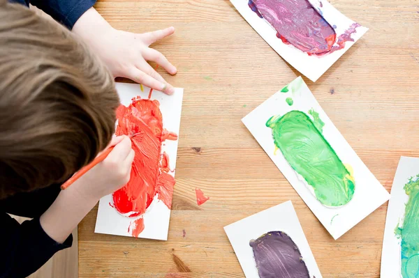 Color Mixing Task Children Activities Easy Ideas Children Home Art — 스톡 사진
