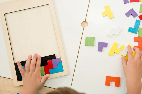 Wooden puzzle. Intelligent, brain training game. For Kids to get smarter by improving abilities, using this toy to learn Colors and give mind boost with this fun logical memory game.