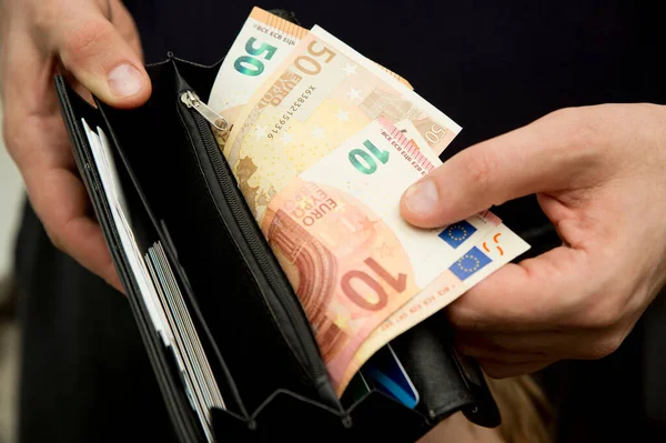 Para Elinde Avro Banknotları Banknot — Stok fotoğraf