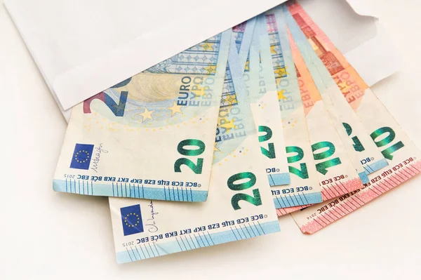 Montón Euros Primer Plano Ahorro Dinero Ahorro Casa Sobre Abierto — Foto de Stock