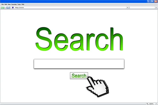 Internet search engine browser window — Stock Photo, Image