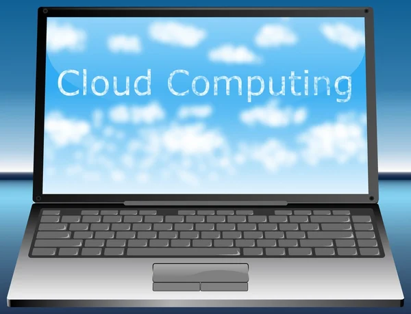 Laptop cloud computing — Stockfoto