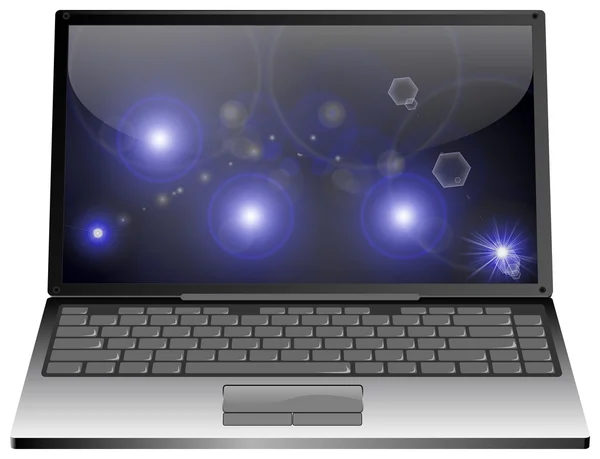 Laptop con sfondo astratto — Foto Stock