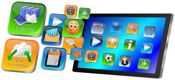 Tablet Computer with apps — Stock Photo, Image