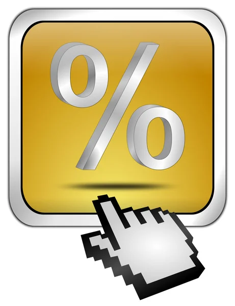 Rabatttaste mit Prozentsymbol und Cursor — Stockfoto