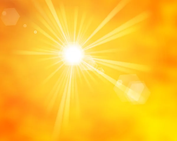 Summer sun rays with lens flare — Stock Photo, Image