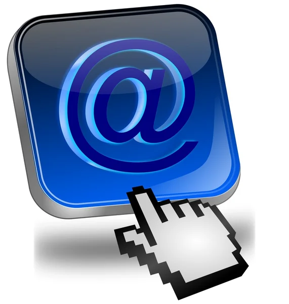 Przycisk e-mail z kursorem — Zdjęcie stockowe